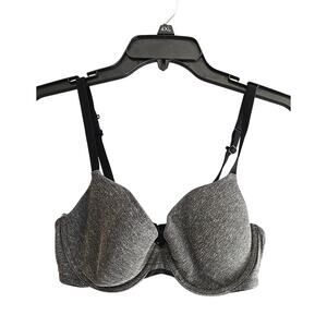 Auden The Everyday Gray Full Coverage Adjustable‎ Underwire T-Shirt Bra Size 36B